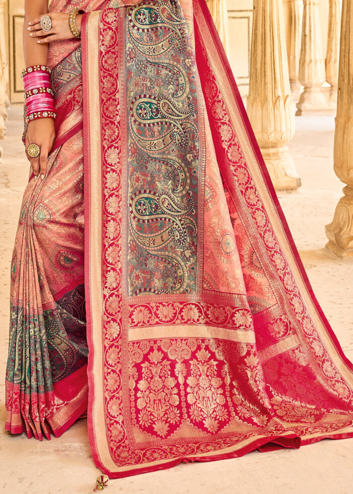 Pink Banarasi Silk Saree