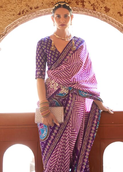 Purple Patola Silk Saree