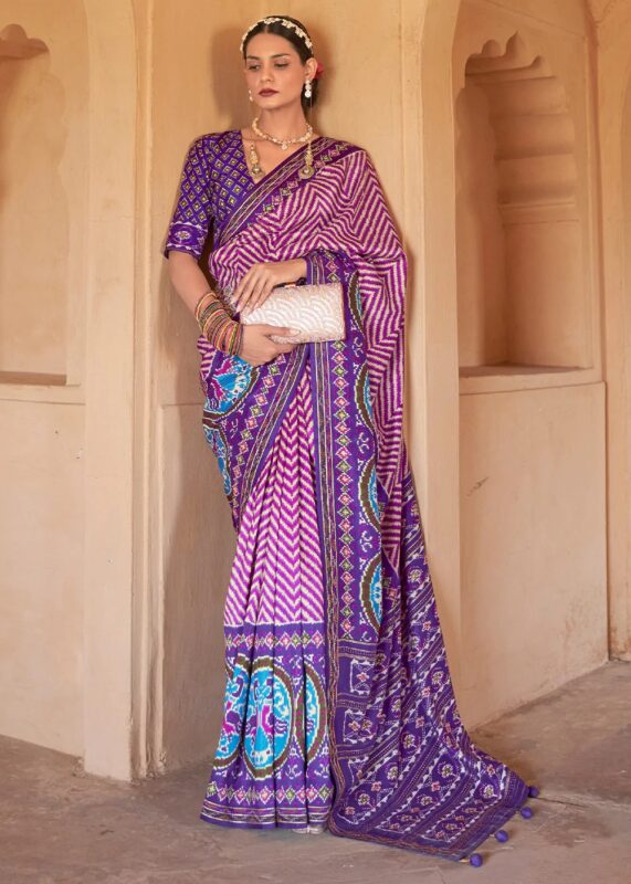 Purple Patola Silk Saree