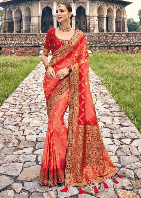 Red Woven Banarasi Saree