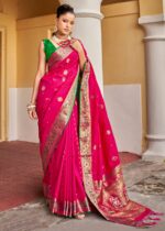 Ruby Pink Banarasi Saree