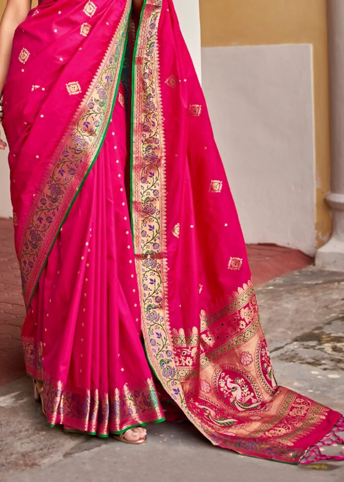 Ruby Pink Banarasi Saree