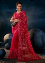 Ruby Red Designer Saree