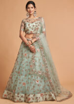 Sky Blue Lehenga Choli with Embroidery Work