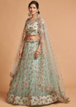 Sky Blue Lehenga Choli with Embroidery Work