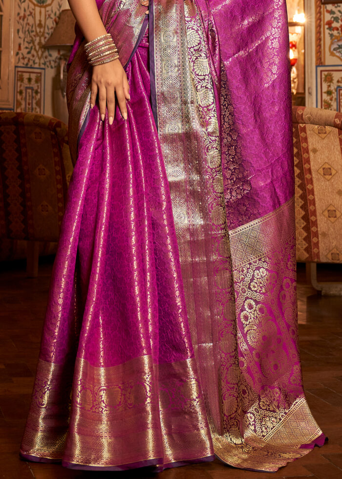 Tyrian Purple Kanjivaram Silk Saree