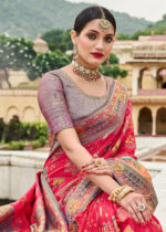 Venetian Red Banarasi Silk Saree