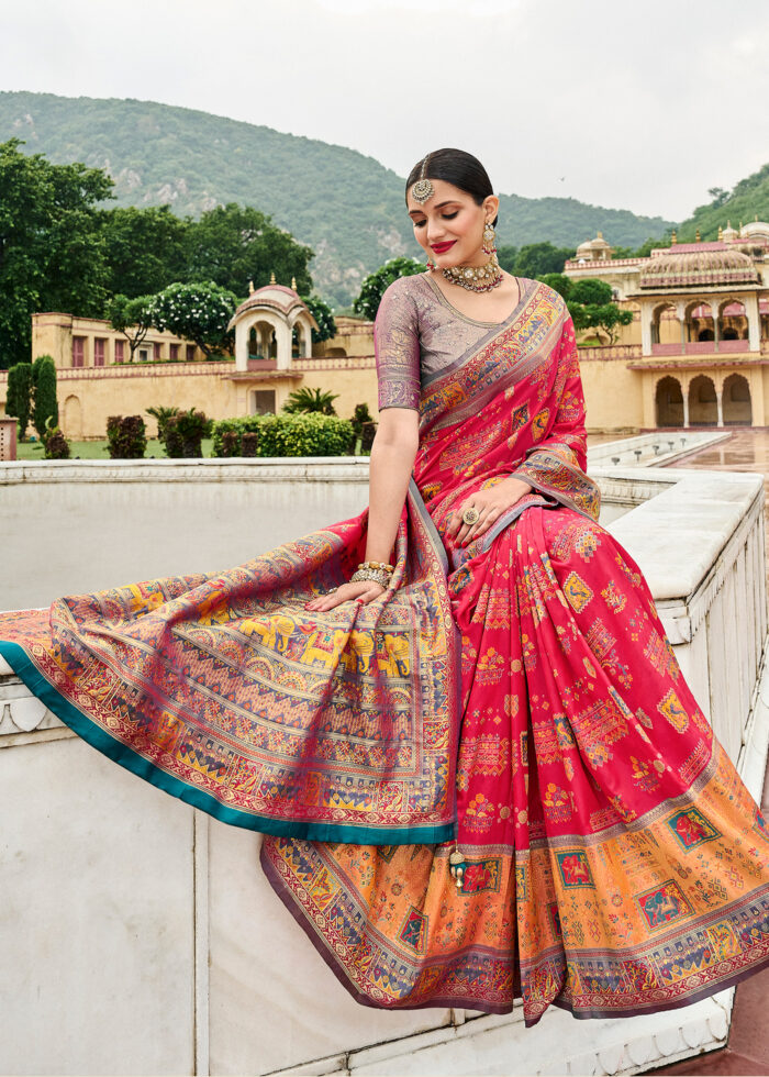 Venetian Red Banarasi Silk Saree