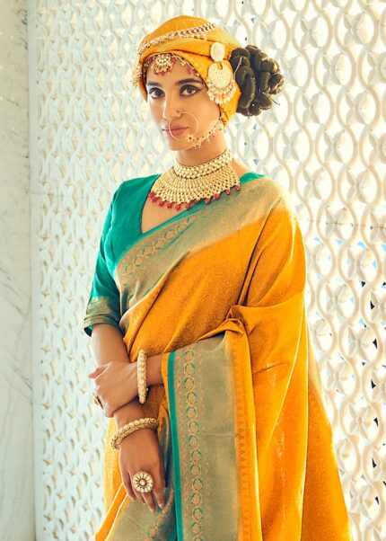 Yellow Kanjivaram Saree