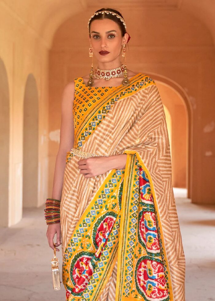 Yellow Patola Silk Saree