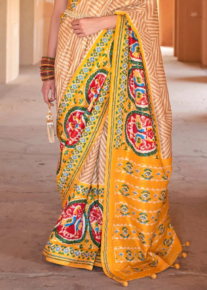 Yellow Patola Silk Saree