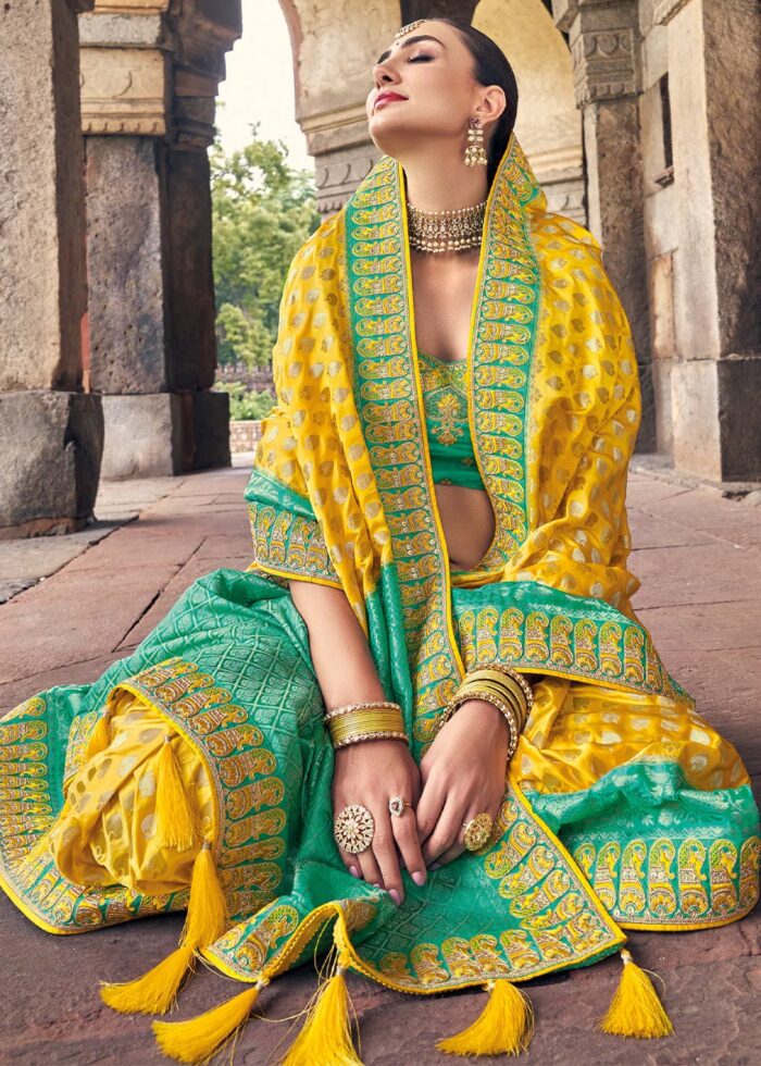 Yellow Woven Banarasi Saree