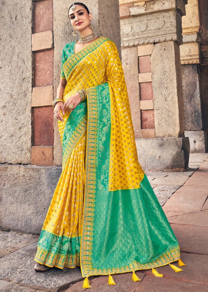 Yellow Woven Banarasi Saree