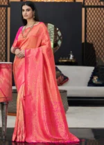 Brink Pink Banarasi Silk Saree