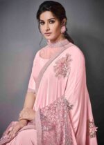 Azalea Pink Designer Lycra Saree