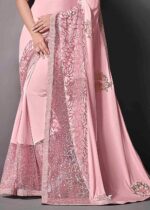 Azalea Pink Designer Lycra Saree