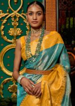 Blue & Yellow Banarasi Saree