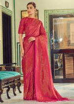 Chrome Red Kanjivaram Saree