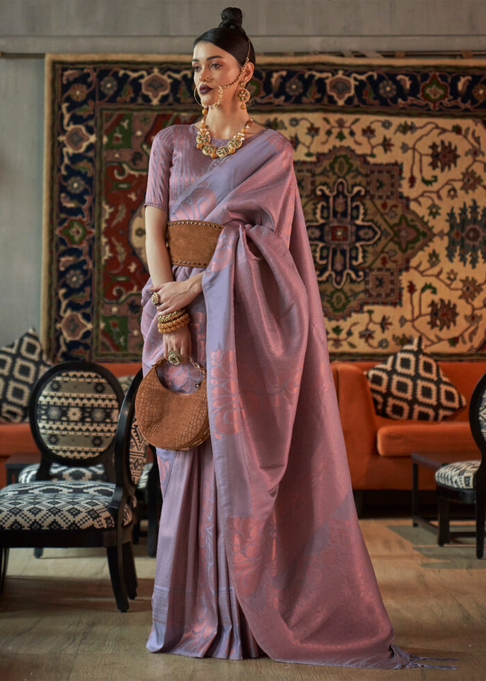 Daisy Purple Banarasi Saree