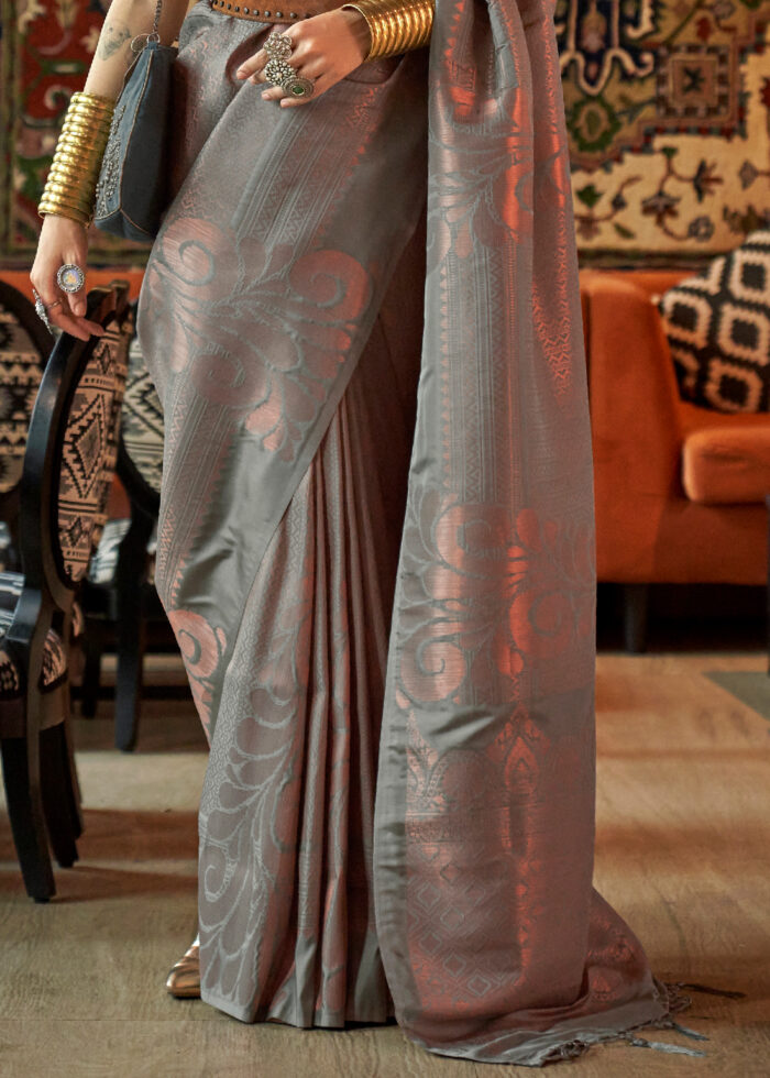 Desert Gray Banarasi Saree