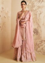 Dusty Pink Embroidered Sharara