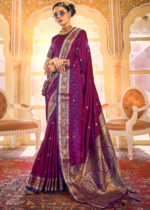 Garnet Purple Kanjivaram Saree