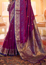 Garnet Purple Kanjivaram Saree