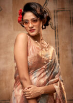 Gray Banarasi Organza Saree