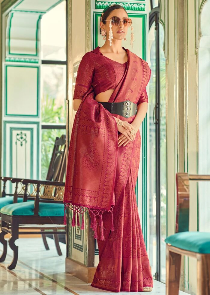 Imperial Red Kanjivaram Saree