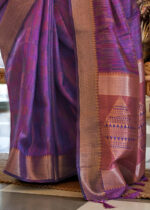 Indigo Purple Organza Silk Saree