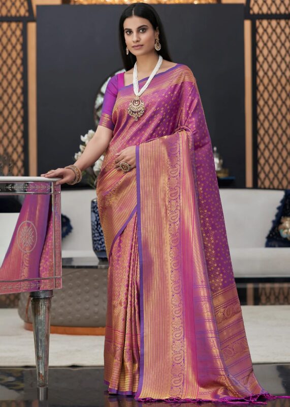 Jamun Purple Kanjivaram Silk Saree