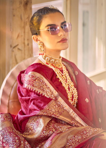 Maroon Kanjivaram Silk Saree