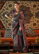 Metallic Black Banarasi Saree