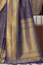 Midnight Blue Kanjivaram Silk Saree