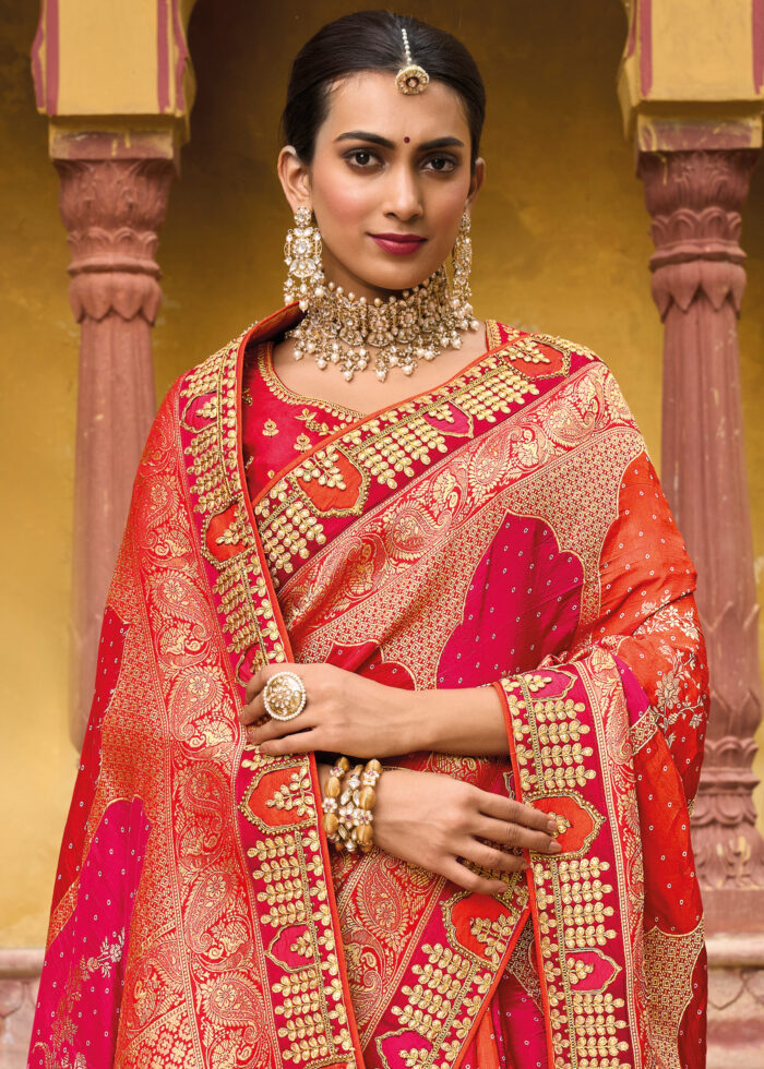 Multicoloured Bridal Banarasi Saree