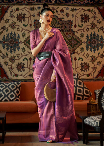 Orchid Purple Banarasi Saree