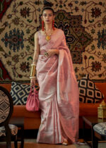 Pearl Pink Banarasi Saree