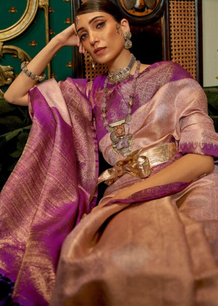 Pink & Purple Banarasi Saree