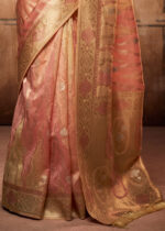 Plum Pink Banarasi Organza Saree