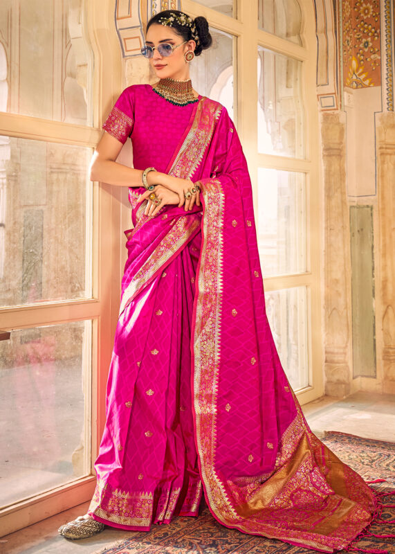 Rani Pink Kanjivaram Saree