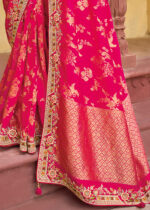 Raspberry Pink Banarasi Saree