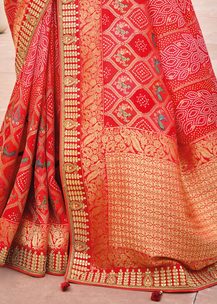 Red Bridal Banarasi Saree