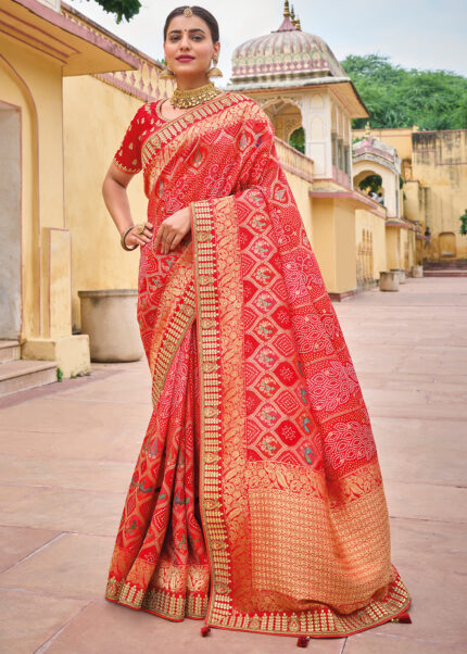 Red Bridal Banarasi Saree