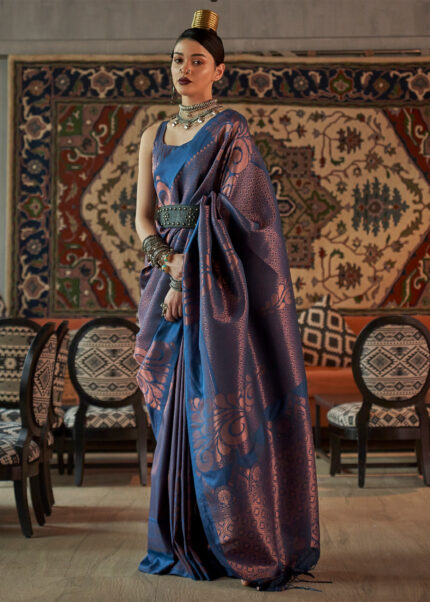 Royal Blue Banarasi Saree