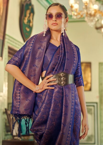 Royal Blue Kanjivaram Saree