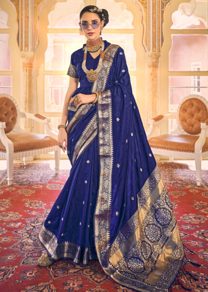 Royal Blue Kanjivaram Saree