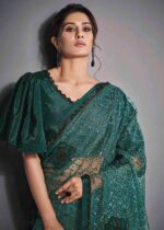 Teal Green Designer Lycra Saree