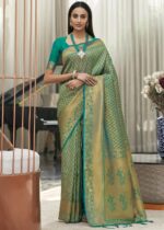 Viridian Green Kanjivaram Silk Saree