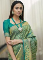 Viridian Green Kanjivaram Silk Saree