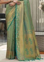 Viridian Green Kanjivaram Silk Saree